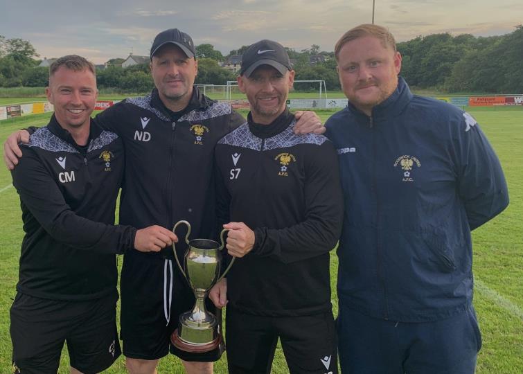 Goodwick coaches Chris Morris, Nigel Delaney, Chris O Sullivan and Chris Phillips